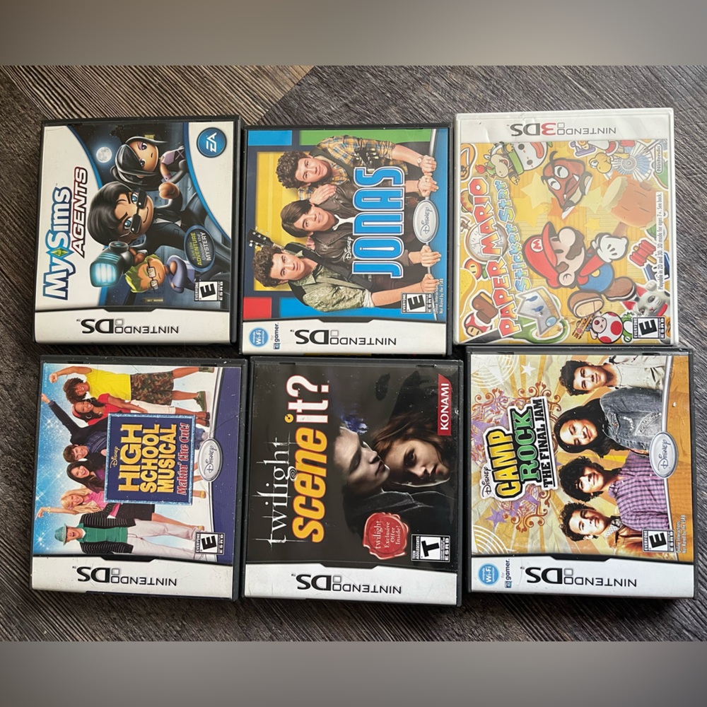 NintendoDS (5) Games Use and (1)  Nintendo3DS Paper Mario Sticker Star New $75